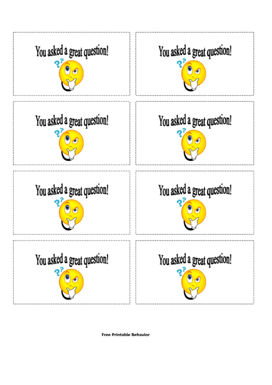 Great Question Gift Coupon Template Printable pdf