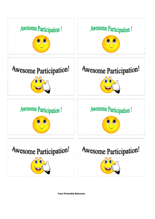 Awaysome Participation Gift Coupon Template Printable pdf