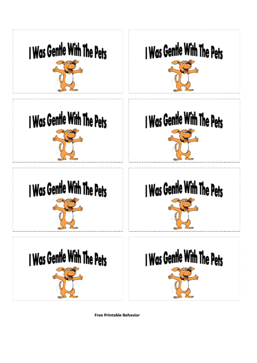 Gentle With Pets Gift Coupon Template Printable pdf