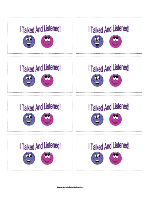 Talked And Listened Gift Coupon Template Printable pdf