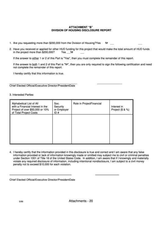 Attachement B - Division Of Housing Disclosure Report Printable pdf