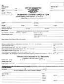 Form 2165 - Business License Application - City Of Bremerton