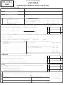 Form Hr-1040-x - Amended Homestead Rebate Application - 2002