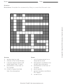 Weather Cross Word Puzzle Template
