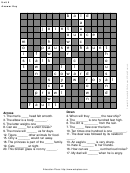Cross Word Puzzle Worksheet With Answers