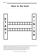 Race To The Sum Addition Worksheet