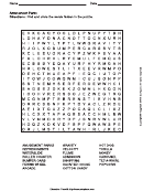 Amusement Parks Word Search Puzzle Worksheet