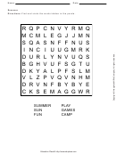 Summer Word Search Puzzle Template