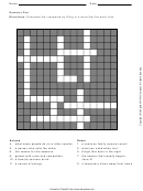 Summer Fun Cross Word Puzzle Template