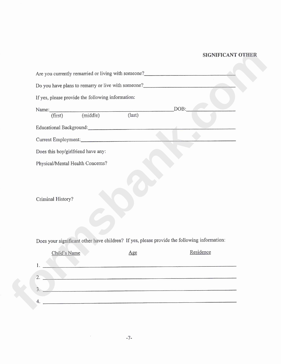 Custody Evaluation Questionnaire Template