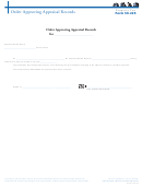 Form 50-225 - Order Approving Appraisal Records