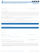 Fillable Form 50-758 - Application For Exemption Of Goods-In-Transit Printable pdf