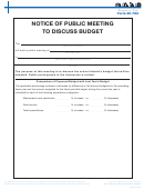 Form 50-786 - Notice Of Public Meeting To Discuss Budget