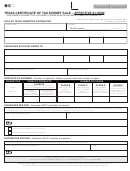 Form 69-315 - Texas Certificate Of Tax Exempt Sale
