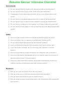 Resume Genius' Interview Checklist Template