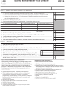 Form 49 - Idaho Investment Tax Credit - 2014
