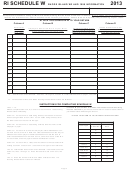 Ri Schedule W (form Ri-1041) - Rhode Island W2 And 1099 Information - 2013