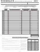 Ri Schedule W (form Ri-1041) - Rhode Island W2 And 1099 Information - 2012