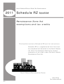 Schedule Rz - Booklet - Renaissance Zone Act Exemptions And Tax Credits - 2011
