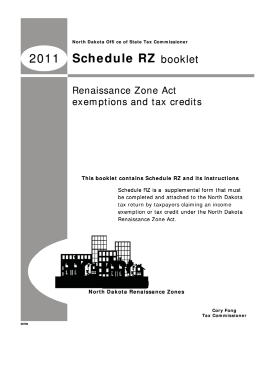 Schedule Rz - Booklet - Renaissance Zone Act Exemptions And Tax Credits - 2011 Printable pdf
