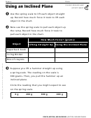 Using An Inclined Plane Forces, Motion, And Machines Activity Sheet