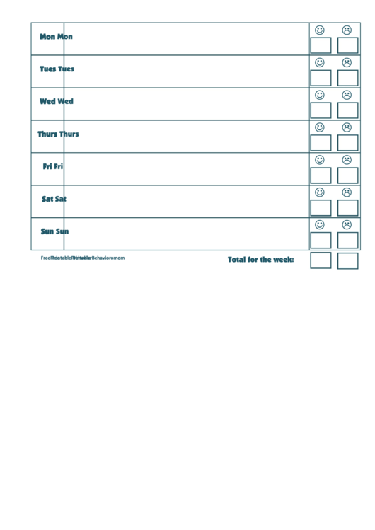 Preschool Sticker Behavior Chart Printable pdf