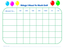 Things I Need To Work On Behavior Chart - Balloons