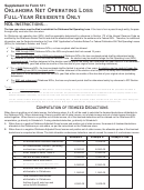Form 511 Nol (supplement To Form 511) - Oklahoma Net Operating Loss Full-year Residents Only