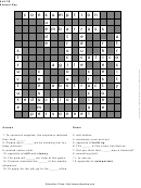Level 8 Crossword Puzzle Worksheet With Answers