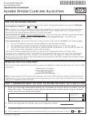 Form 505 - Injured Spouse Claim And Allocation - Oklahoma Tax Commission