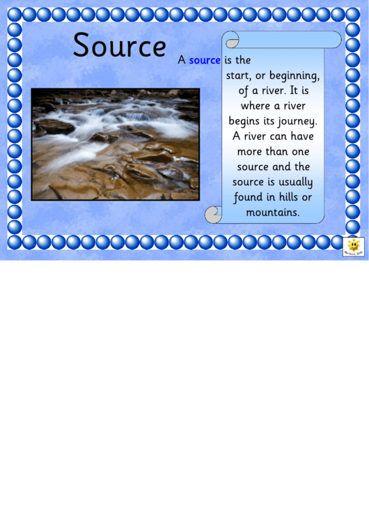 Features Of A River Reference Sheet Printable pdf