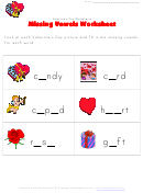 Valentines Day Words Worksheet - Missing Letters