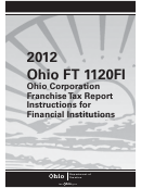Instructions For Ohio Form Ft 1120fi - Ohio Corporation Franchise Tax Report - 2012