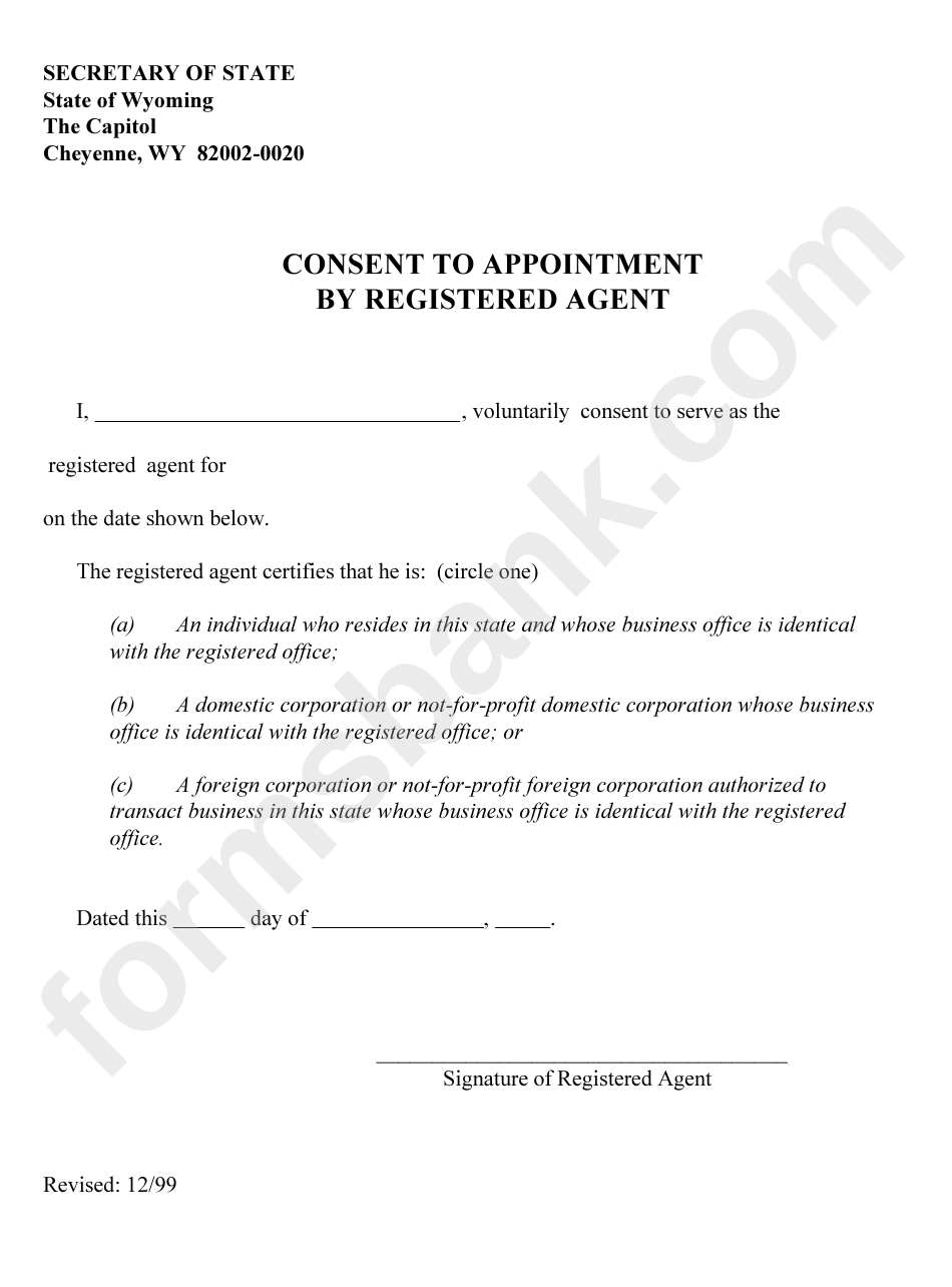 Application For Certificate Of Domestication Articles Of Domestication/consent To Appointment By Registered Agent Form - Secretary Of State