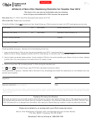 Form It Da - Affidavit Of Non-ohio Residency/domicile For Taxable Year 2012