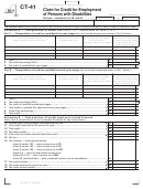 Form Ct-41 - Claim For Credit For Employment Of Persons With Disabilities - 2011