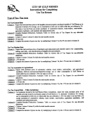 Instructions For Completing Use Tax Return - City Of Gulf Shores Printable pdf