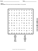 Level 2 Word Search Puzzle Template