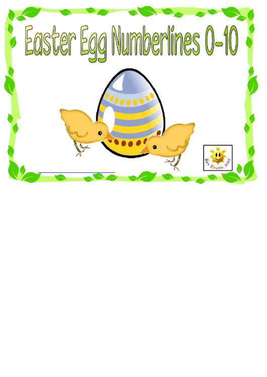 Easter Egg Numberlines 0-10 Printable pdf