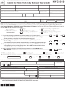 Fillable Form Nyc-210 - Claim For New York City School Tax Credit - 2012 Printable pdf