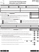 Form Dtf-625 - Low-income Housing Credit Allocation And Certification