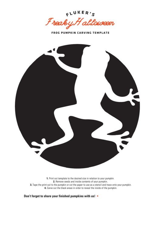 Fillable Freaky Halloween - Frog Pumpkin Carving Template Printable pdf