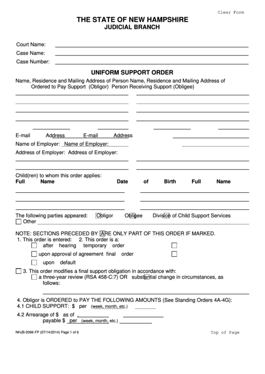 Fillable Form Nhjb-2066-Fp - Judicial Branch - State Of New Hampshire Printable pdf