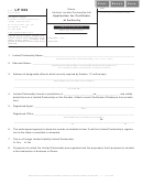 Form Lp 902 - Application For Certificate Of Authority