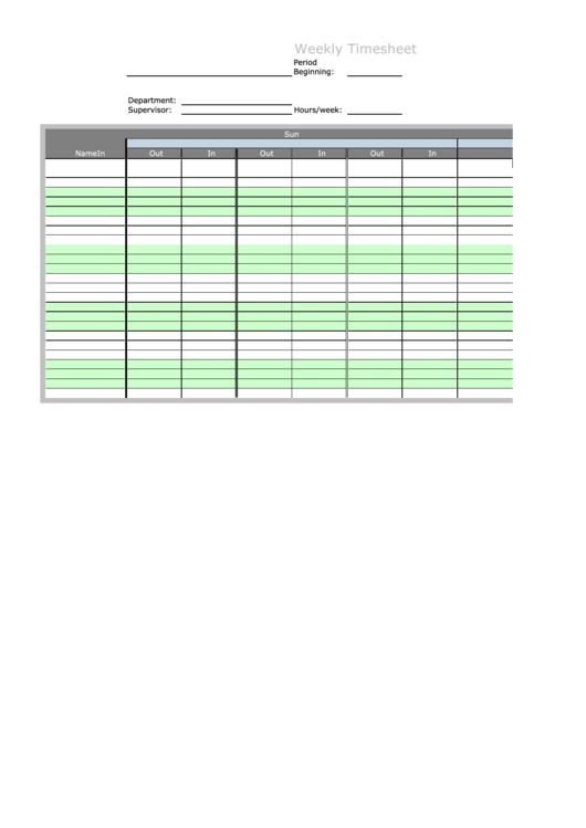 Weekly Multiple-Employee Timesheet Template Printable pdf