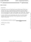 Letter To Family (grade 1)