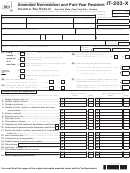 Form It-203-x - Amended Nonresident And Part-year Resident - Income Tax Return - New York State Department Of Taxation And Finance - 2011