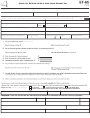 Form Et-95 - Claim For Refund Of New York State Estate Tax