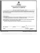 Certificate Of Exemption - British Columbia Ministry Of Finance