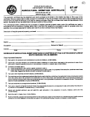 Form St-8f - Agricultural Exemption Certificate
